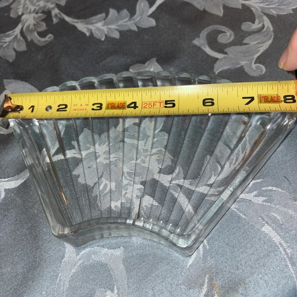 Vtg Kromex Curved Clear Glass Lazy‎ Susan Appetizer Dish Replacement Art Deco
